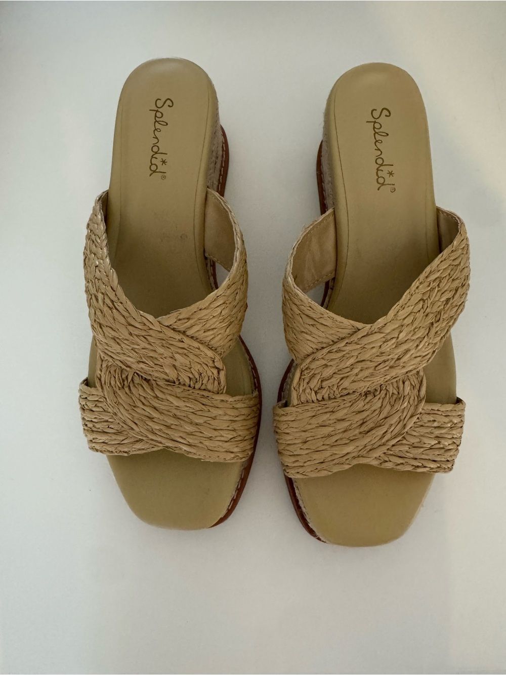 Splendid Raffia Braided Wedge Sandals Natural Size 8 NWOT